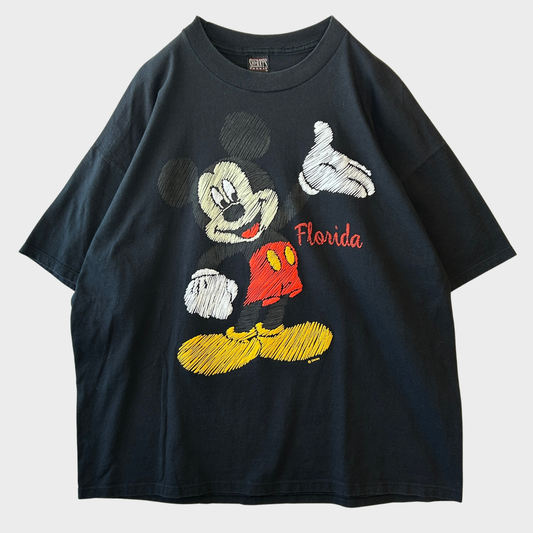90's Disney Mickey Mouse tシャツ 黒(XXL)/B2449T