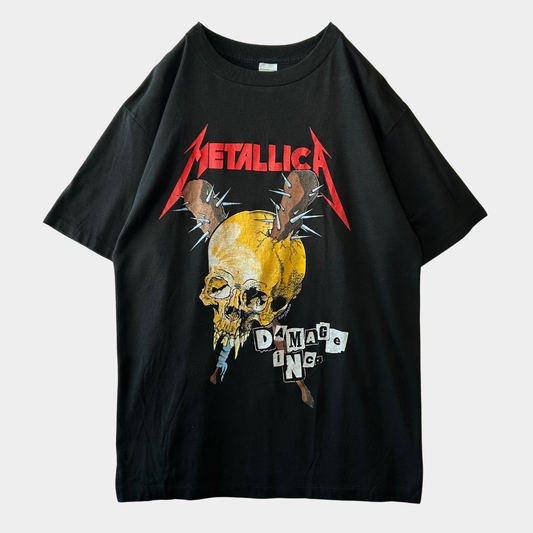 80's Metallica メタリカ Pushead Damage inc ツアーT バンドTシャツ 黒 CHED(XL)/C0284T-SO