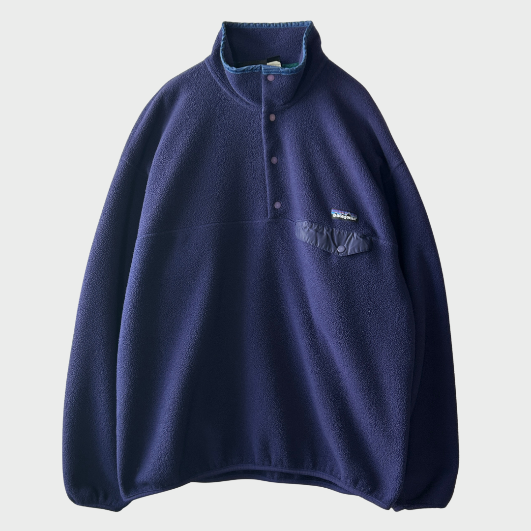 90's Patagonia パタアゴニア シンチラ スナップT フリース 紺 (L)/C0103F-SO