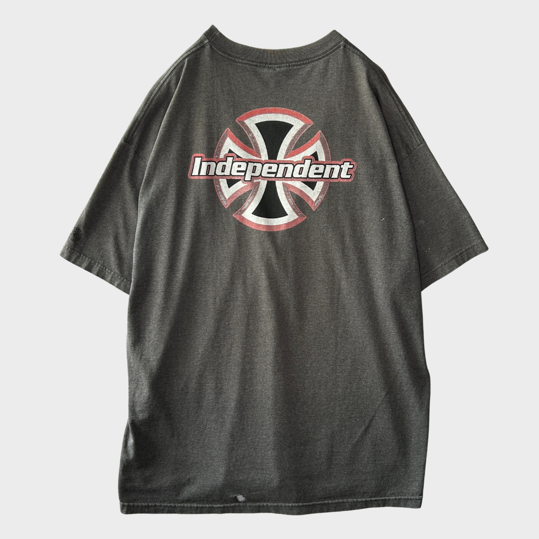 00's Independent アイアンクロス Tシャツ チャコールグレー (サイズ不明)/B3732T-SO