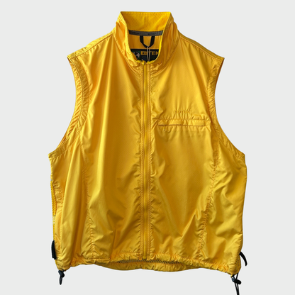 90's EBTEK Eddie Bauer エディバウアー ナイロンベスト 黄色 (L)/A9873V-SO