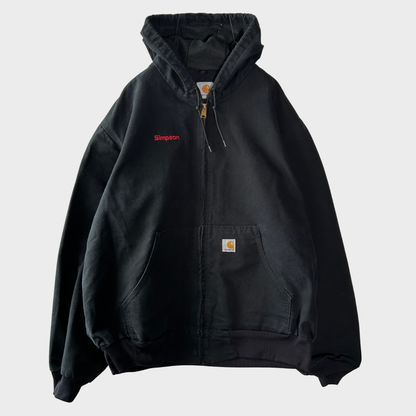 00's Carhartt カーハート  "Simpson" 刺繍入り アクティブジャケット 黒  (サイズ不明：L相当)/C0309J-SO