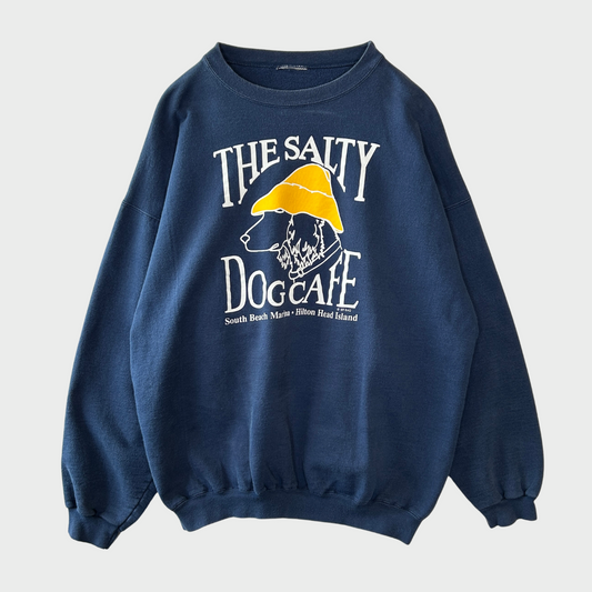 90's  THE SALTY DOG CAFE  プリントスウェット ネイビー サイズ不明 /A7851S-SO