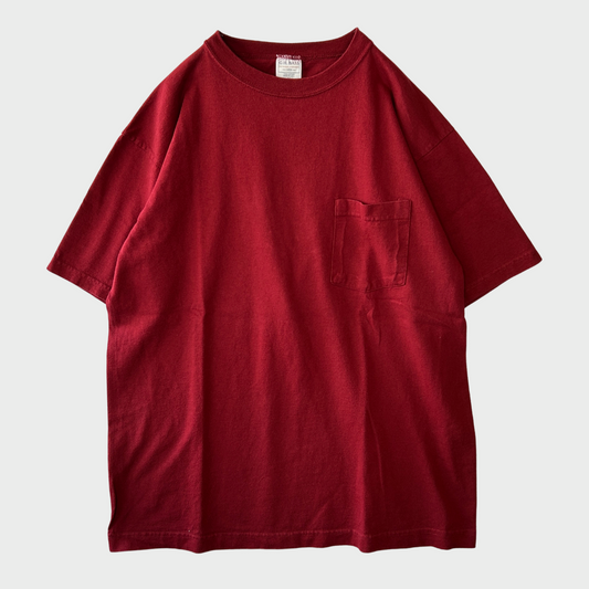 90's G.H.BASS ポケットTシャツ ワインレッド (M)/A6586T-SO