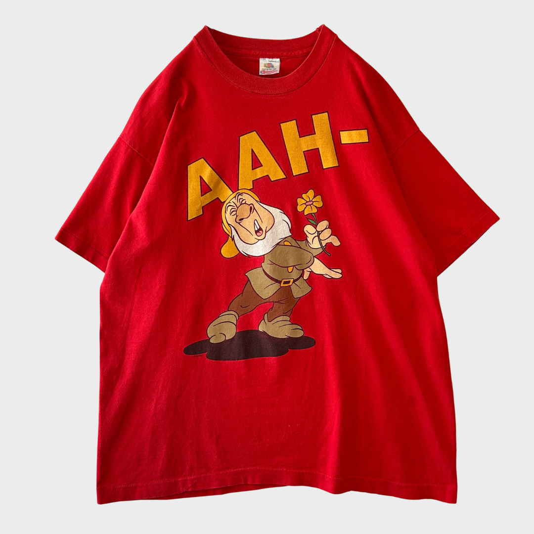 90's FRUIT OF THE LOOM Disney On Ice キャラクターTシャツ 赤(XL)/B3946T-SO
