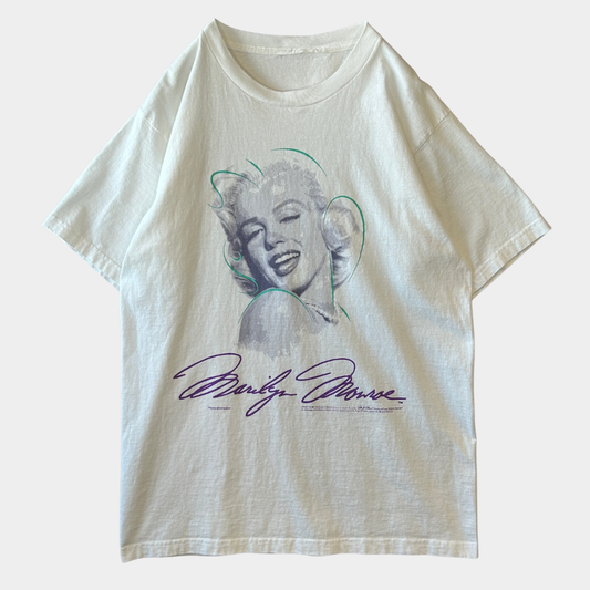 90's Marilyn Monroe マリリン・モンロー ポートレートTシャツ 白/C0288T-SO