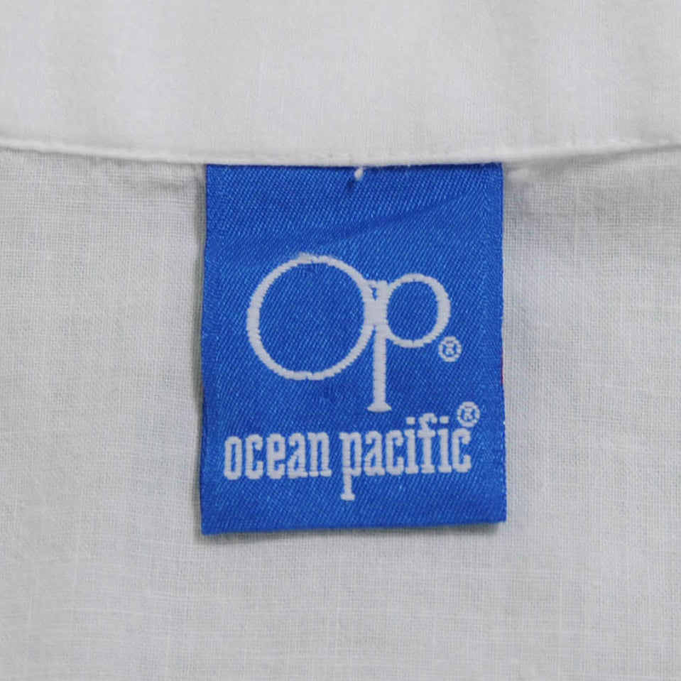 80's OCEAN PACIFIC 太平洋 オープンカラーシャツ 白/A3734SH-SO