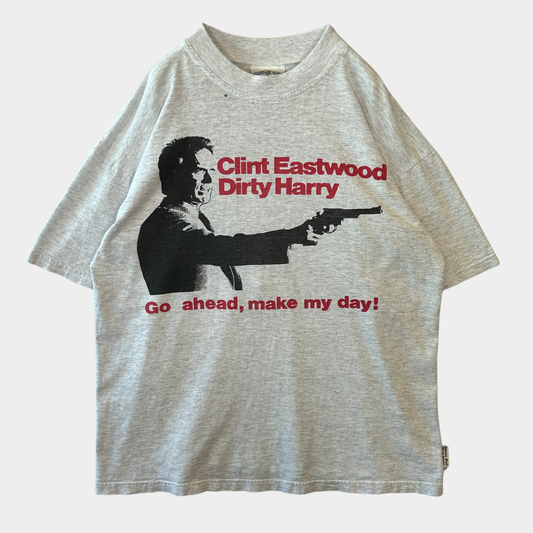 90's Warner Bros 映画「Dirty Harry」ムービー Tシャツ クリント・イーストウッド グレー(L)/C0893T-SO