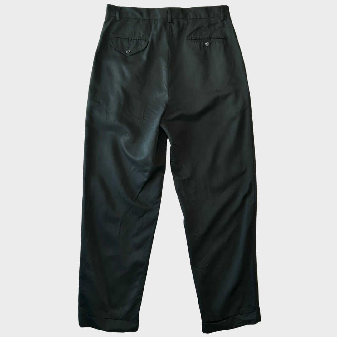 90's POLO GOLF ラルフローレン ２タックスラックス ポリエステル ブラック(33×32)/A4342P-SO