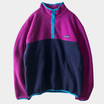 80's ~ Patagonia synchilla Snap-T パタゴニア シンチラ スナップT レディース ピンク ネイビー 水色(11/12)/C0079F-SO