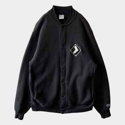 90's Champion Reverse Weave リバースウィーブ スナップスウェット White Sox ブラック(L)/C1092R-SO