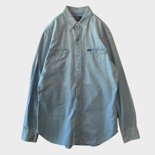 Ralph Lauren ラルフローレン ウエスタンシャツ アイスブルー (M) /A7771SH-SO