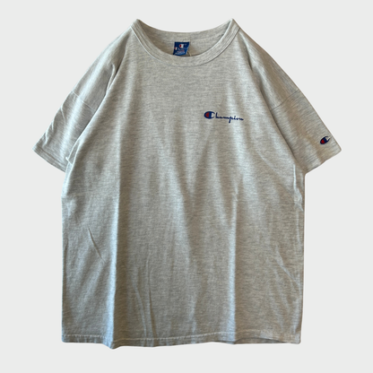 90's Champion チャンピオン 胸ロゴ 袖刺繍 Tシャツ アッシュグレー (XL) B4036T-SO