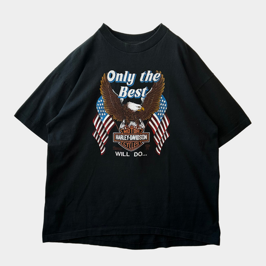 00's HARLEY DAVIDSON "ONLY THE BEST" Tシャツ ブラック(XL)/A6530T-SO