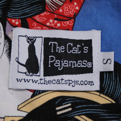 90's The Cat's Pajamas 浮世絵オープンカラーシャツ　白青/A3701SH-S