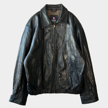 00's CHAPS leather jacket チャップス レザー ジャケット ブラック (M)/A8867J-SO
