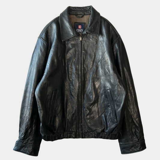 00's CHAPS leather jacket チャップス レザー ジャケット ブラック (M)/A8867J-SO
