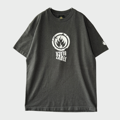 00's BLACK LABEL FIRE ブラックレーベル ロゴTシャツ グレー (L)/A7556T-SO