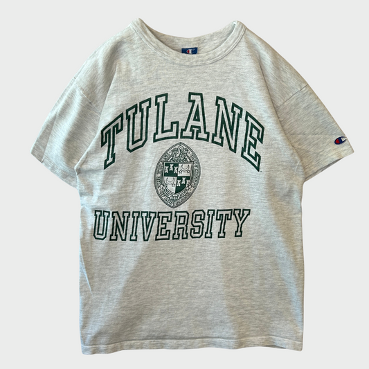90's Champion  TULANE UNIVERSITY カレッジTシャツ USA製 グレー(L)A7315T-SO