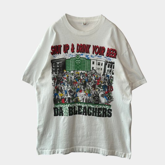 90's "SHUT UP&DRINK YOUR BEER" メッセージTシャツ 白(XL)/A6539T-SO