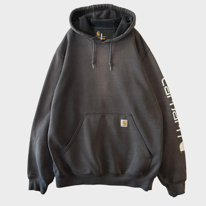 00's Carhartt カーハート 袖ロゴ プルオーバーパーカー K288 チャコールグレー(M)/C1583S-SO