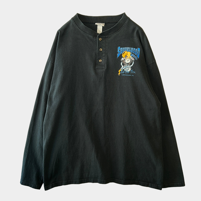 00's anvil "SHOVEL HEAD Lounge" ヘンリーネックロンT バイク 黒(XL)/B2849T-SO