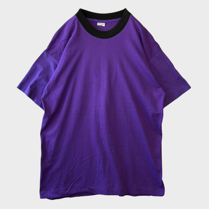 90's Fruit of the room 黒ネックTシャツ パープル (XL)/B3722T-SO