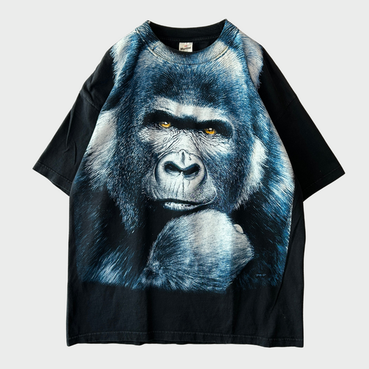 90's Murina Bobby G's ゴリラ オールーオーバープリントTシャツ 黒(XXL)/B2772T-SO