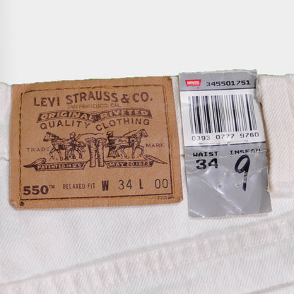 90's Levi's 550 デニムハーフパンツ 白 (34)/A4103P-SO