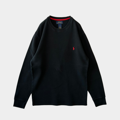 POLO RALPH LAUREN サーマルシャツ 黒 (L)/B1342T-SO