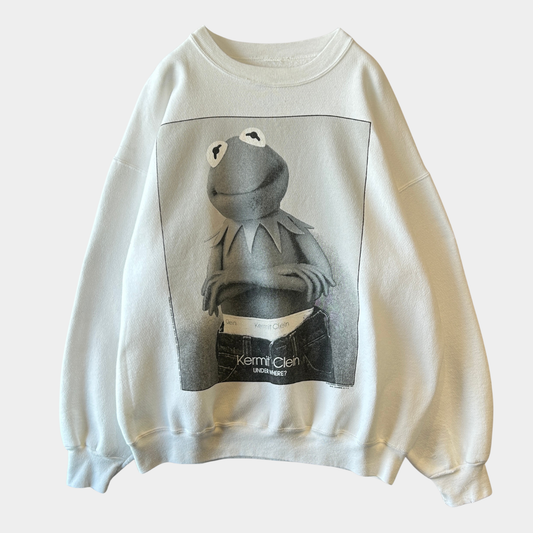 90's Kermit Clein カーミット CK カルバンクライン パロディースウェット 白/A9334S-SO