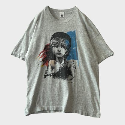 90's DEWYNTERS Les Miserables レ・ミゼラブル London コゼット ミュージカル Tシャツ グレー (L) /C0397T-SO