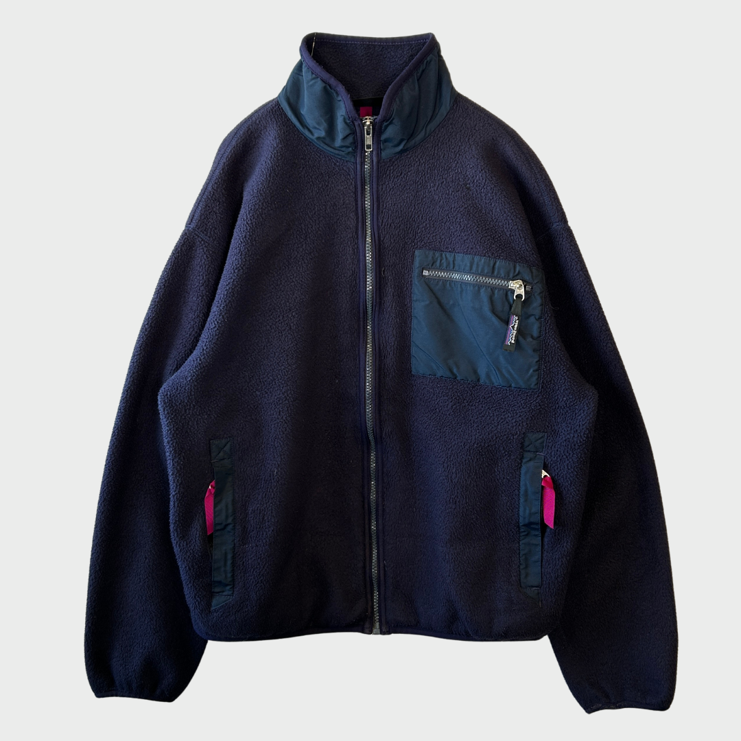 1990(F0) Patagonia パタゴニア フルジップ フリースジャケット レディース 紺 (12)/B1230F-SO