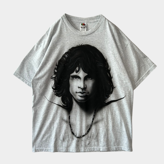 00's Jim Morrison ジム・モリソン The Doors エアブラシアートTシャツ グレー(XL)/A6421T-SO