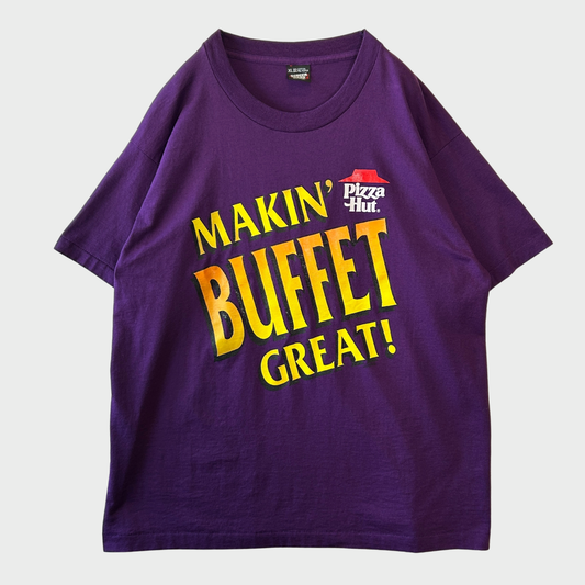 90's Pizza Hut ピザハット アドバタイジングTシャツ パープル(XL)/C1072T-SO
