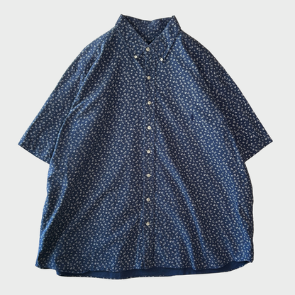 00's Polo by Ralph Lauren ラルフローレン ボタンダウン 総柄フローラル柄 半袖シャツ(2XB 3XL-4XL相当)/B2490SH-S