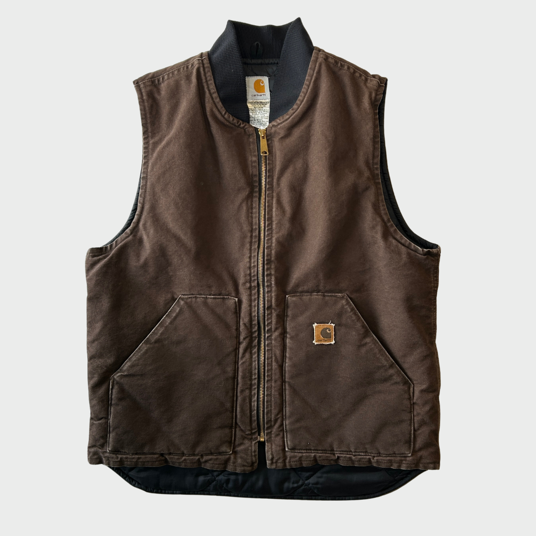 00's Carhartt カーハート ダックベスト V02 DKB ダークブラウン (L) /B3399V-SO