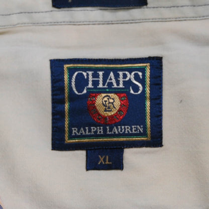 CHAPS S/S BDエンブレム柄ストライプシャツ 紺白 (XL)/A3749SH-SO