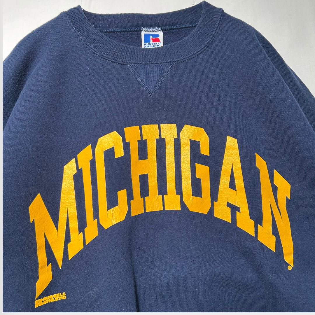 Russell Athletic ラッセル カレッジスウェット MICHIGAN 紺(XL)/A5225SW-SO