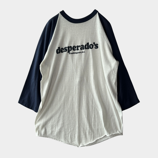 80's "desperado's Washington d.c." ラグラン Tシャツ ホワイト (L)/A6376T-SO