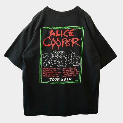 00's ROB ZONBIE&ALICE COOPER ツアーTシャツ バンドT 黒(XL)/A6461T-SO