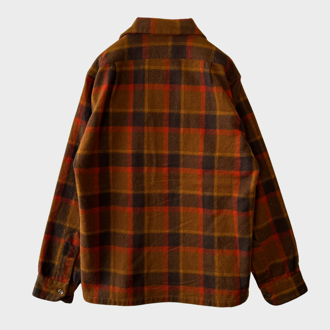 70's Pendleton ボードシャツ チェック 茶橙焦茶 (S)/A8724S-SO