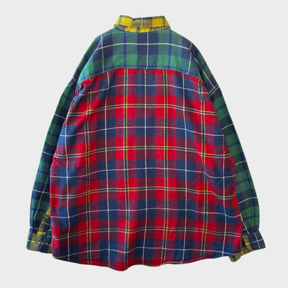90's Field Style フランネルチェックシャツ マルチカラー 赤黄緑紺 (XL)/A5004SH-SO
