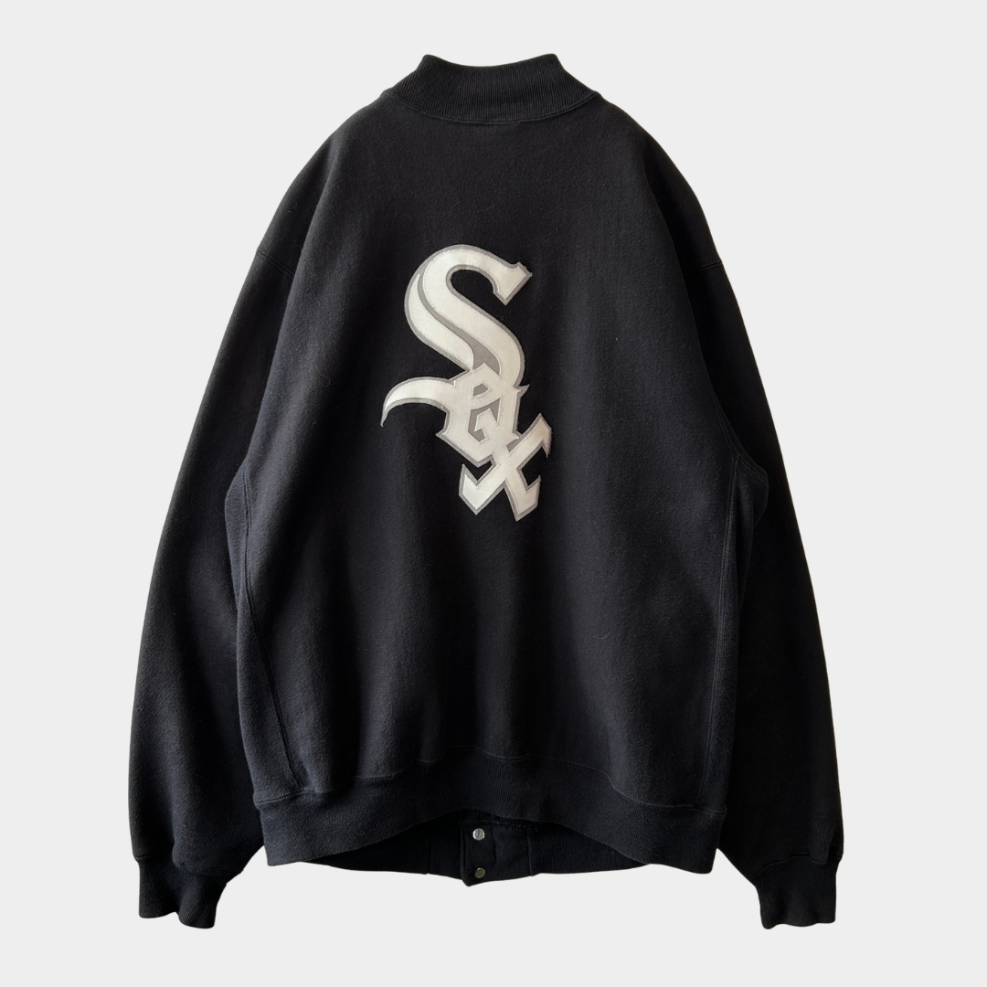90's Champion Reverse Weave リバースウィーブ スナップスウェット White Sox ブラック(L)/C1092R-SO