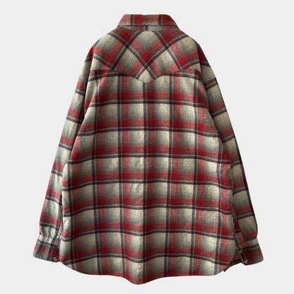70's Pendleton ペンドルトン ウールチェックウェスタンシャツ 赤白紺(XL)/A8658SH-SO