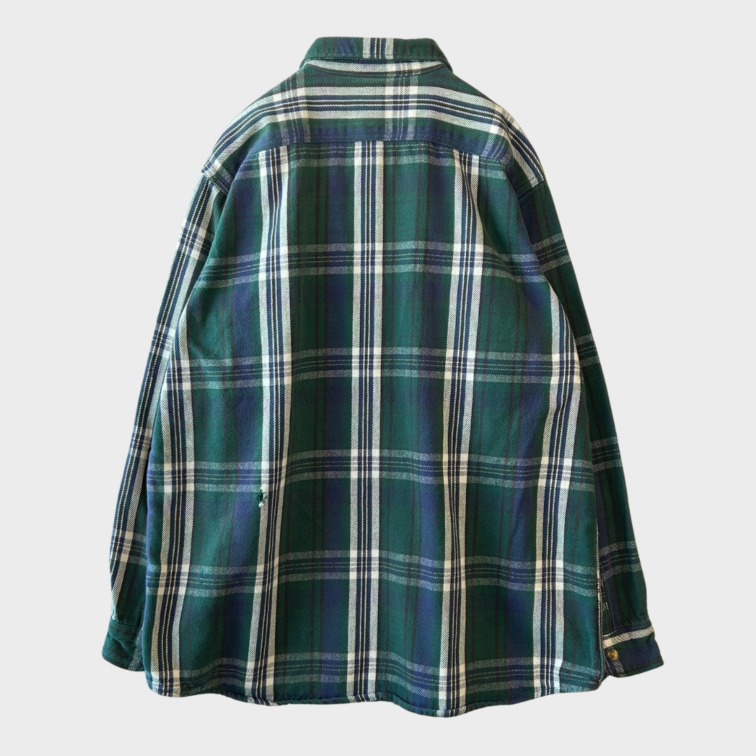 00's Five Brother フランネルチェックシャツ 紺緑白 (XL)/A8876S-SO