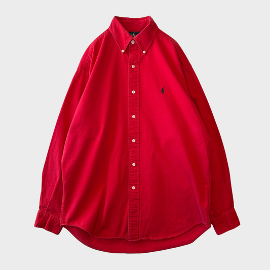 00's Ralph Lauren ラルフローレン "BLAIRE" 長袖 シャツ 赤 (S)/A8221SH-SO
