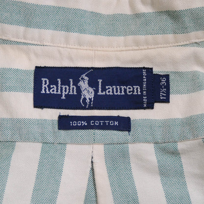 Ralph Lauren ストライプシャツ 緑白/A4540SH-SO