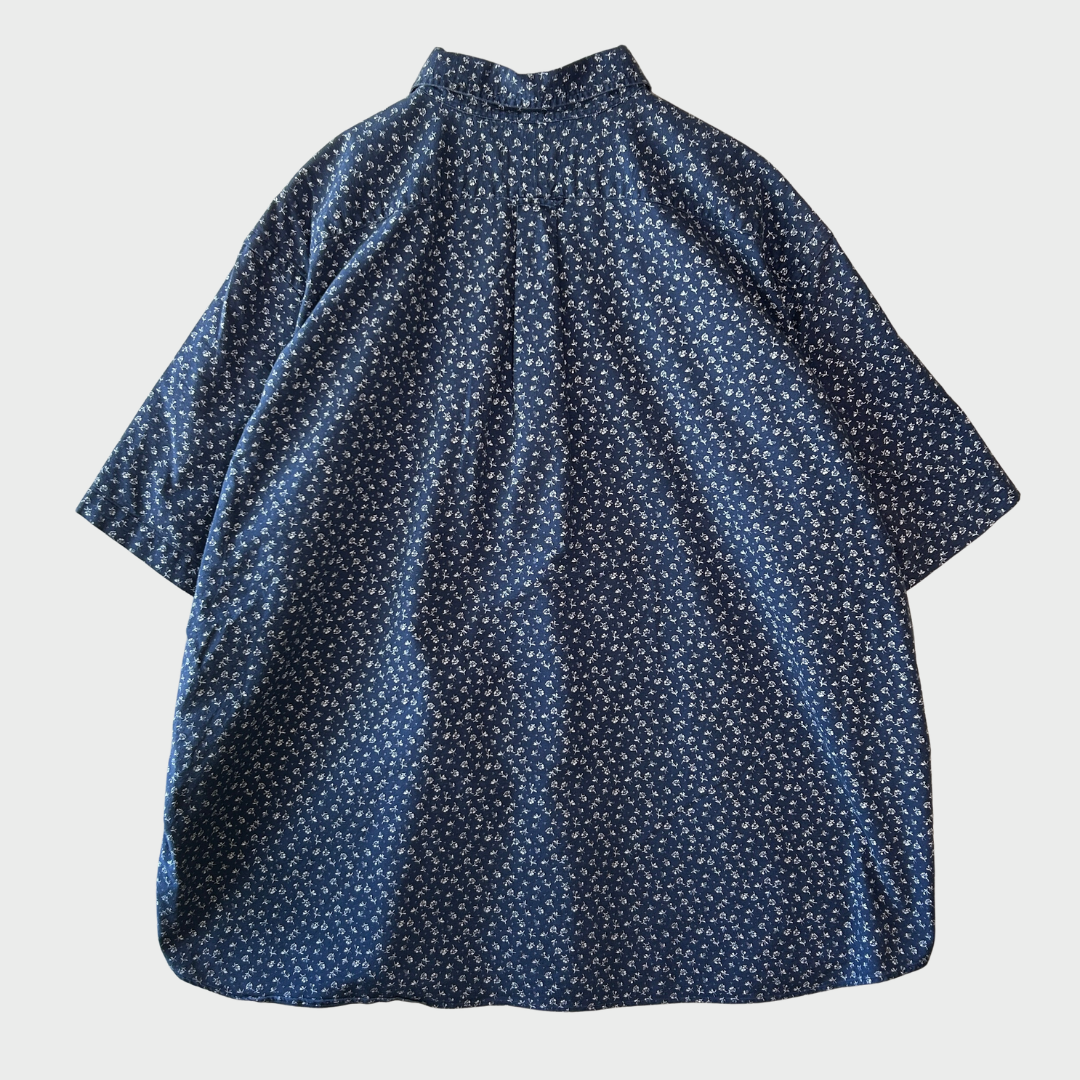 00's Polo by Ralph Lauren ラルフローレン ボタンダウン 総柄フローラル柄 半袖シャツ(2XB 3XL-4XL相当)/B2490SH-S