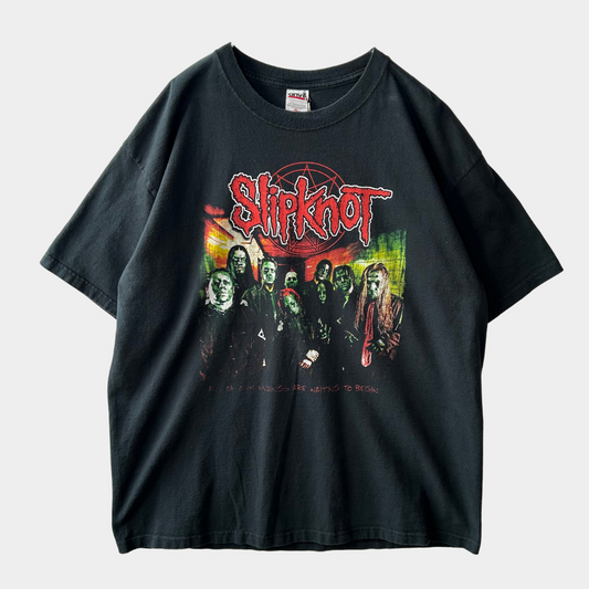 00's SlipKnot スリップノット"Subliminal Verses"Tour2005 ツアーT 黒(XL)/A6526T-SO